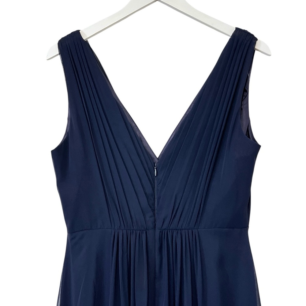 Eliza J High-Low Chiffon Gown V-Neck, Sleeveless, Navy Blue,‎ Size 10 - Picture 6 of 13